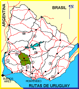 Mapa de principales rutas del Uruguay